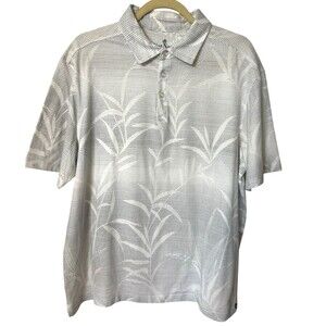 Nat Nash Luxury Original Polo Golf Shirt Mens L Gray White Striped Floral